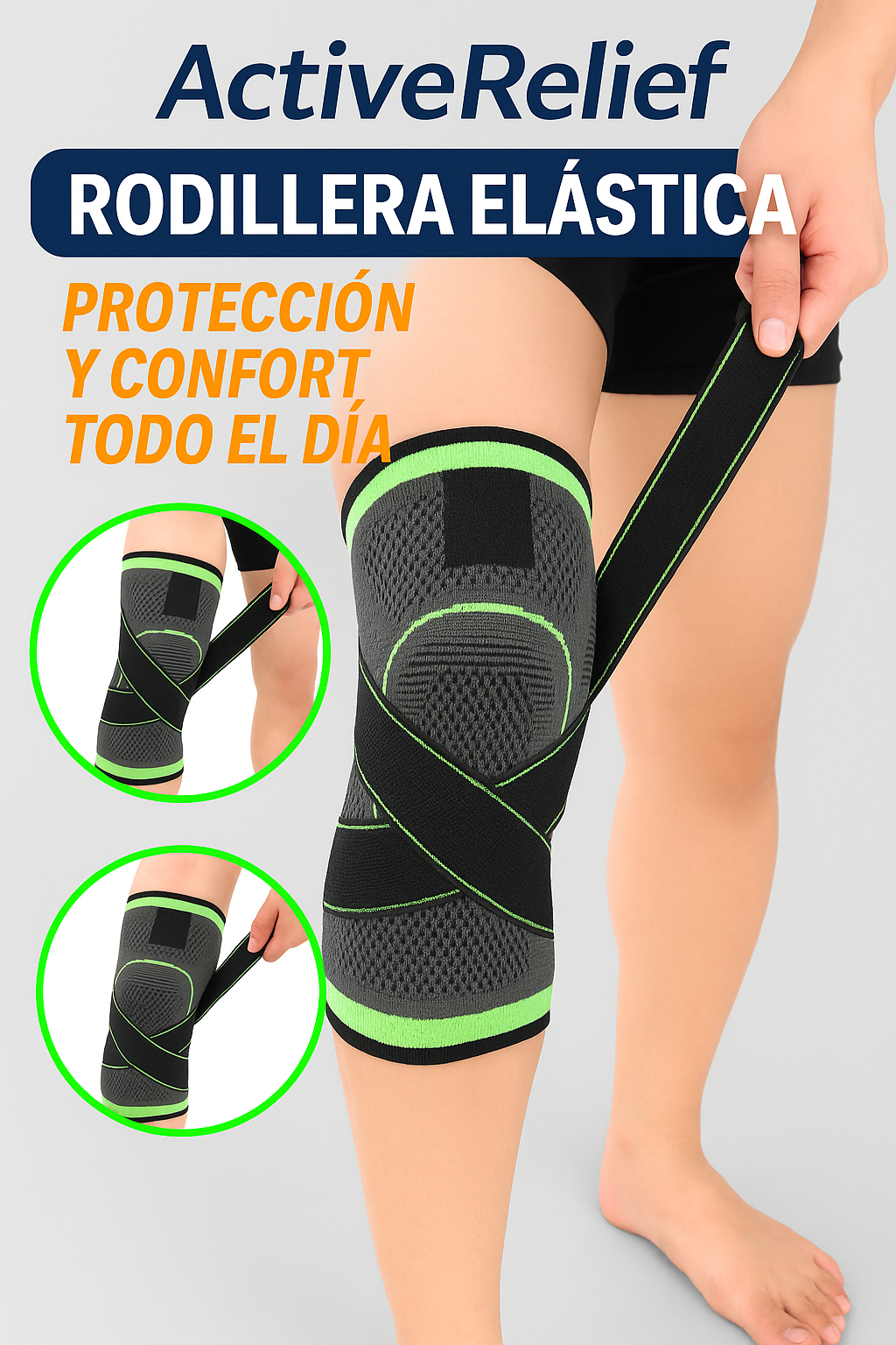 Rodillera Elástica ActiveRelief™ – Protección y Confort Todo el Día